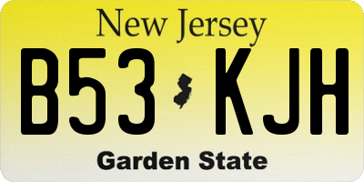 NJ license plate B53KJH