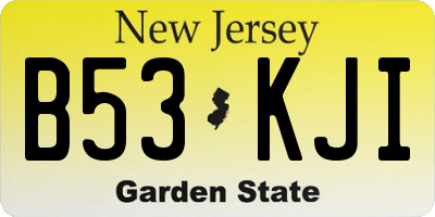 NJ license plate B53KJI