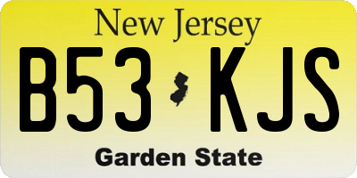 NJ license plate B53KJS