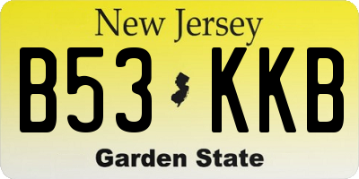 NJ license plate B53KKB