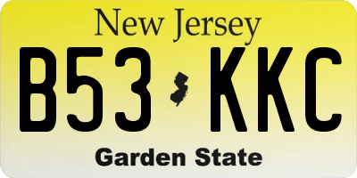 NJ license plate B53KKC