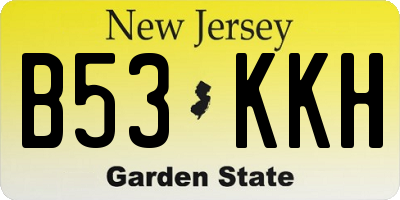 NJ license plate B53KKH