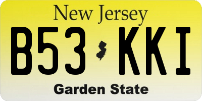 NJ license plate B53KKI