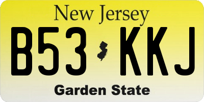 NJ license plate B53KKJ