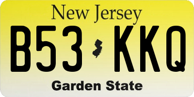 NJ license plate B53KKQ