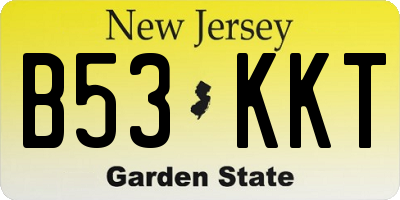 NJ license plate B53KKT