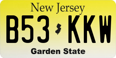 NJ license plate B53KKW