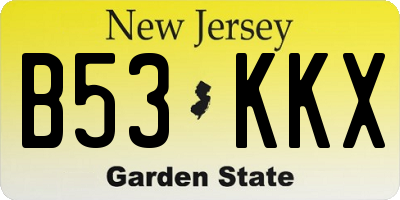 NJ license plate B53KKX