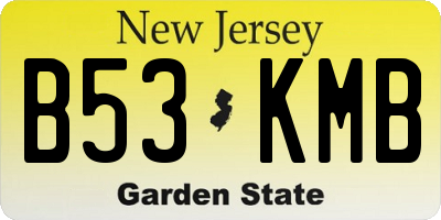 NJ license plate B53KMB