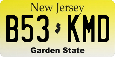 NJ license plate B53KMD