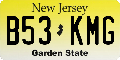 NJ license plate B53KMG