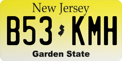 NJ license plate B53KMH