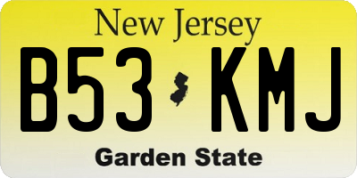 NJ license plate B53KMJ