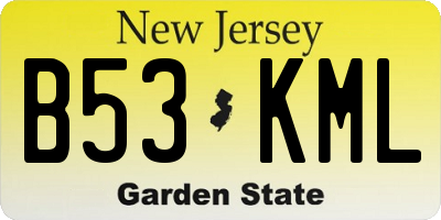 NJ license plate B53KML