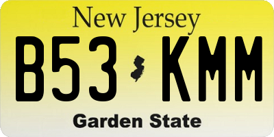NJ license plate B53KMM