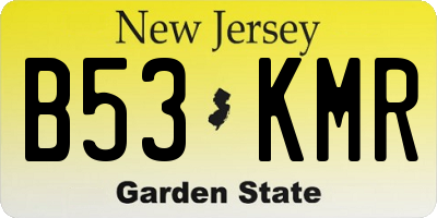 NJ license plate B53KMR