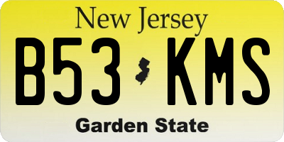NJ license plate B53KMS