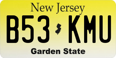 NJ license plate B53KMU