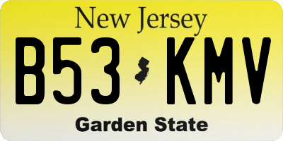 NJ license plate B53KMV