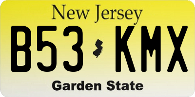 NJ license plate B53KMX