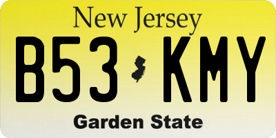 NJ license plate B53KMY