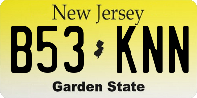 NJ license plate B53KNN
