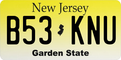 NJ license plate B53KNU