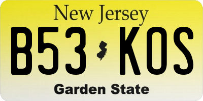 NJ license plate B53KOS