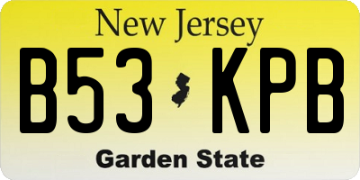 NJ license plate B53KPB