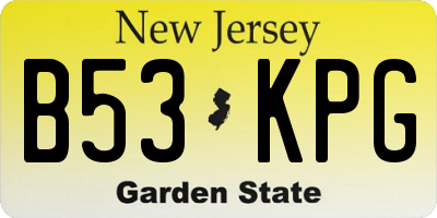 NJ license plate B53KPG