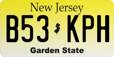 NJ license plate B53KPH