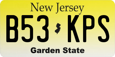 NJ license plate B53KPS