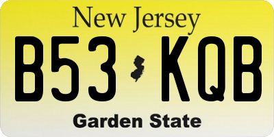 NJ license plate B53KQB