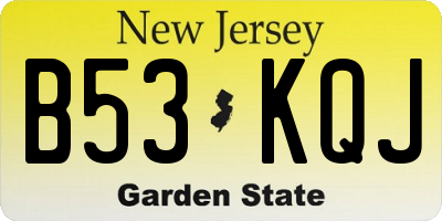 NJ license plate B53KQJ