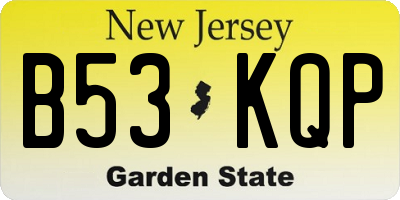 NJ license plate B53KQP