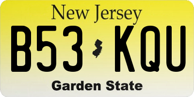 NJ license plate B53KQU