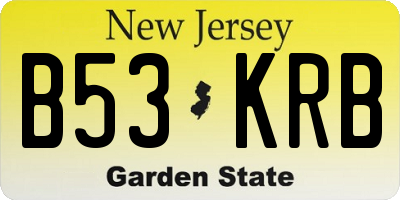 NJ license plate B53KRB