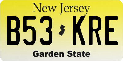 NJ license plate B53KRE