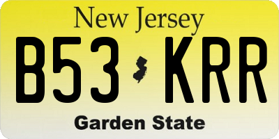 NJ license plate B53KRR