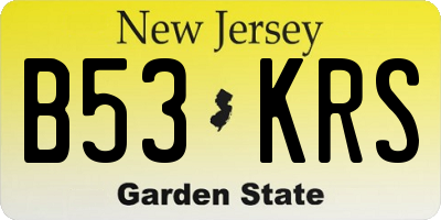 NJ license plate B53KRS