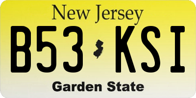 NJ license plate B53KSI