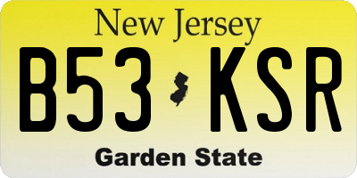 NJ license plate B53KSR