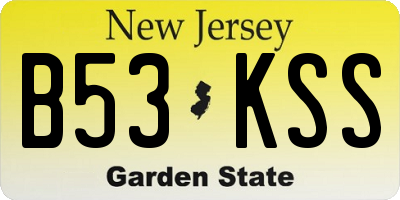 NJ license plate B53KSS