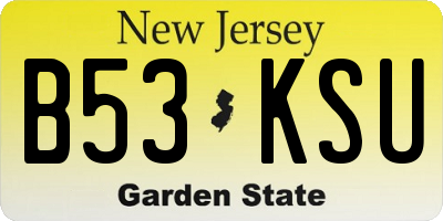 NJ license plate B53KSU