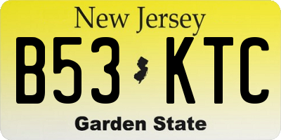 NJ license plate B53KTC