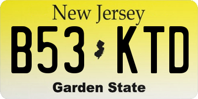 NJ license plate B53KTD