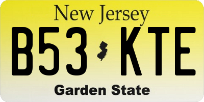 NJ license plate B53KTE