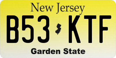 NJ license plate B53KTF