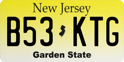 NJ license plate B53KTG