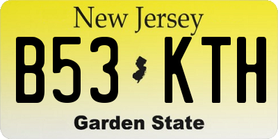 NJ license plate B53KTH
